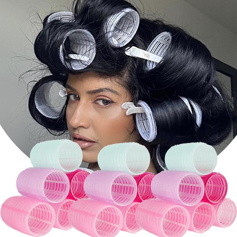 10/5/1pcs Hair Rollers Self Grip Hook Hair Curlers Heatless Roller Salon Dressing Curlers Jumbo Size Sticky Hair Styling Tools