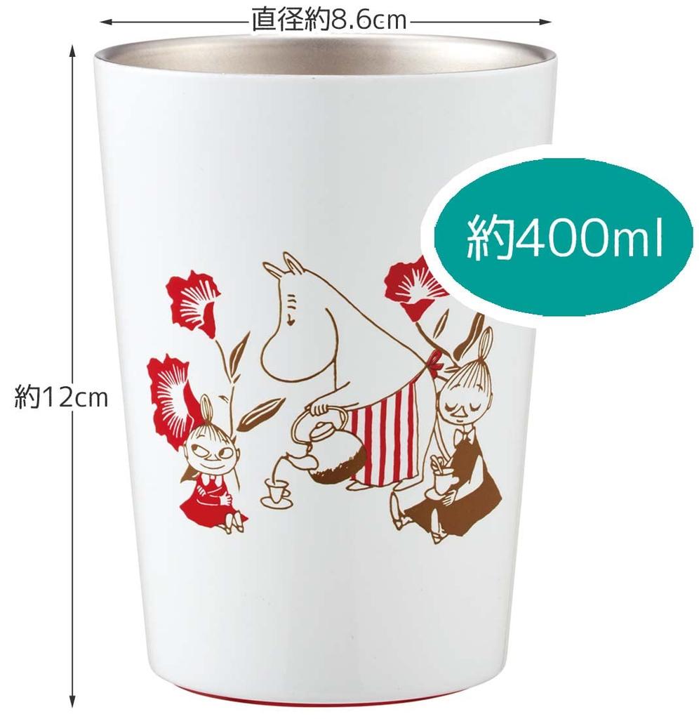 Стакан из нержавеющей стали для кофе из магазина Skater Convenience 400 мл Муми-тролли Чаепитие Вакуумная изоляция Изолированный/Холодный STCV2-A