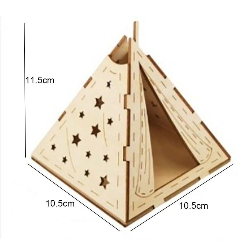 Wood DIY Miniature Wooden House Hand-Painted Mini Wooden House Miniature Tent Prop  Outdoor Scene