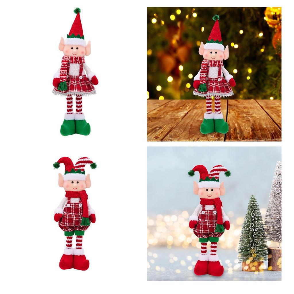 Christmas Doll Decoration Stretchable Cute Standing Doll Decorative Xmas
