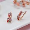 Роскошные серьги-капли в виде цветка цвета розового золота, красочные серьги с бриллиантами из натурального циркона, модные свадебные украшения для невесты