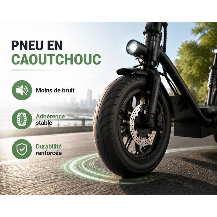 Adult electric scooter, 60V 18Ah, 800W, black, great autonomy and power. Range up to 70 km.