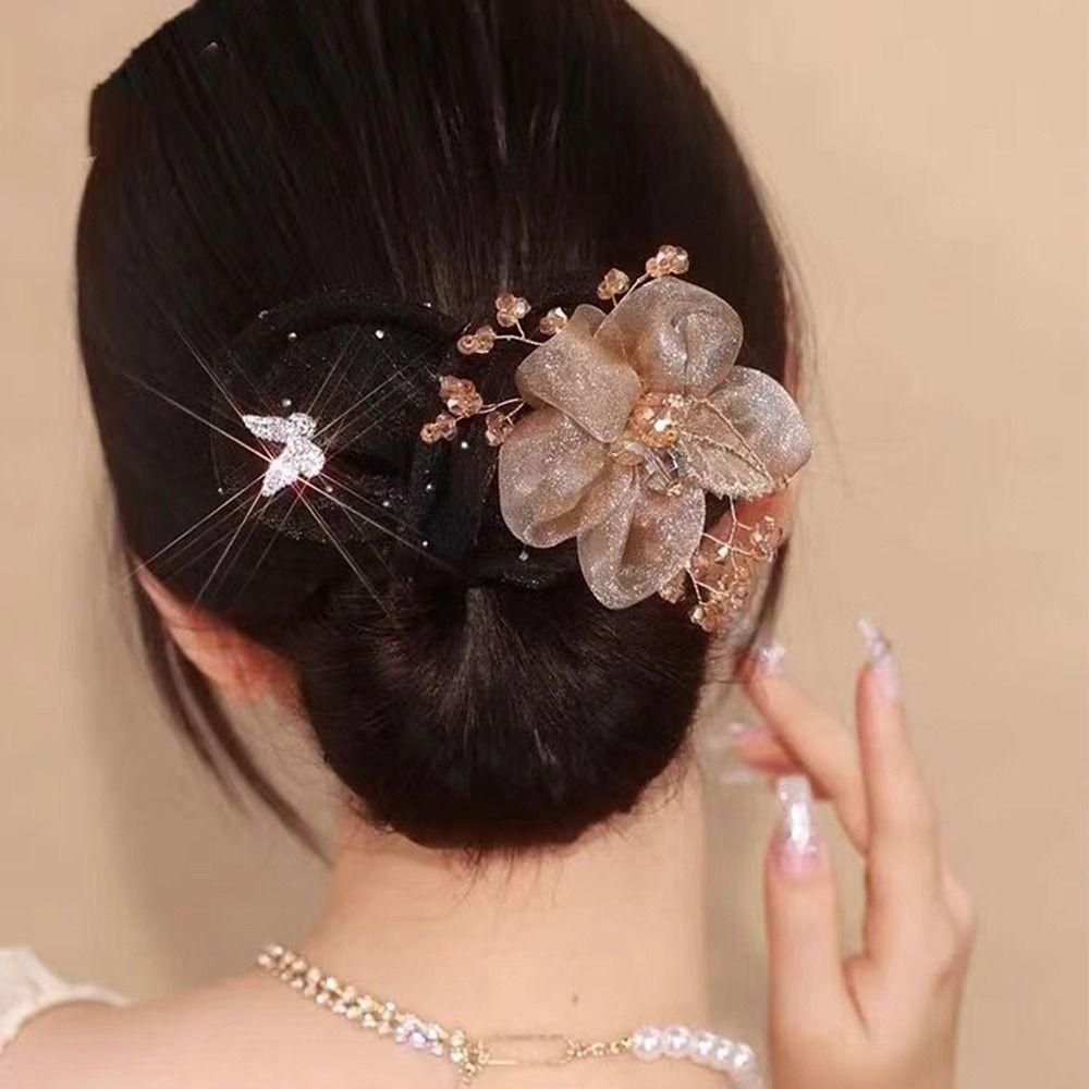 Cloth Flower Hair Clip Flexible Lazy Hair Curler Fashion Hair Bun Roller Women Girls