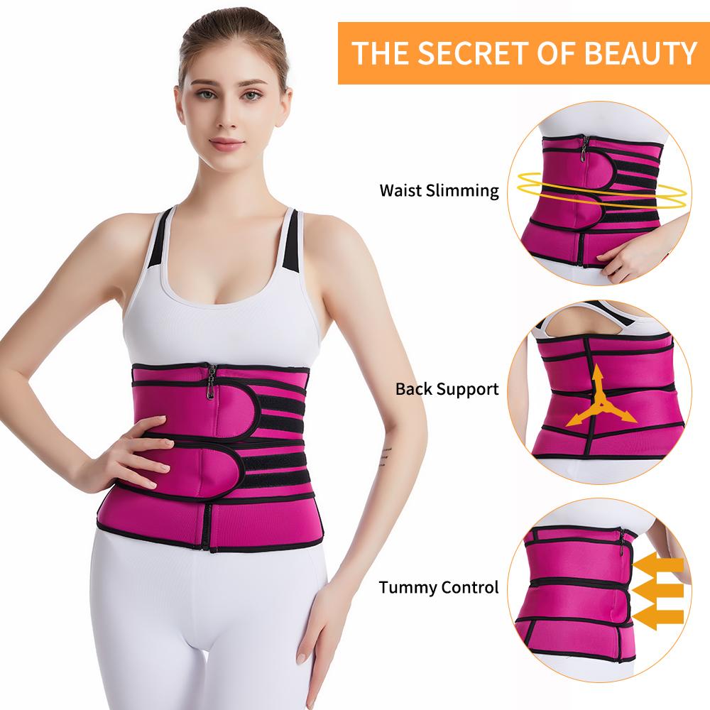 Women Sweat Waist Trainer Trimmer Belt Workout Sauna Body Shaper Corset Tummy Control Weight Loss Back Support Slimming Shapewear
