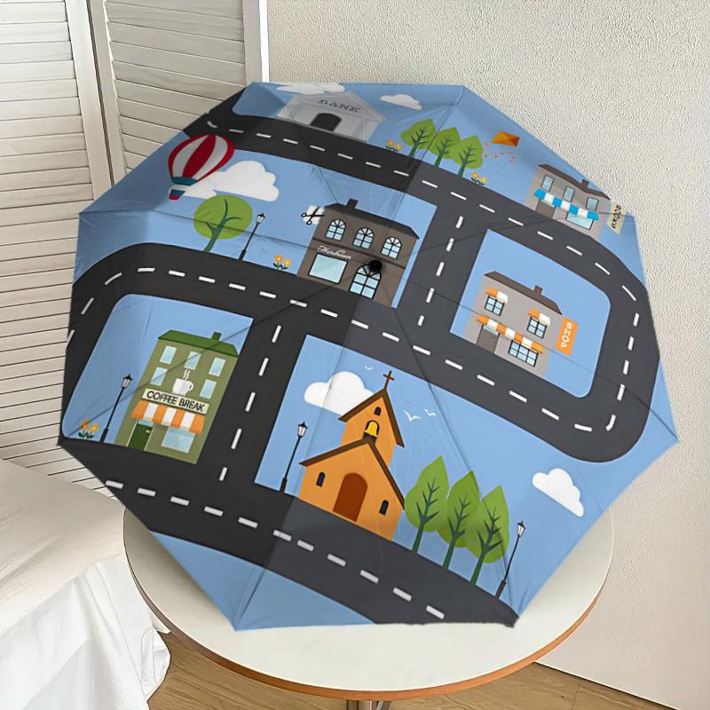1PC street shop Umbrella-8-Rib Reinforced Portable Folding Travel Suitable for All Seasons Outdoor Daily Use-G369