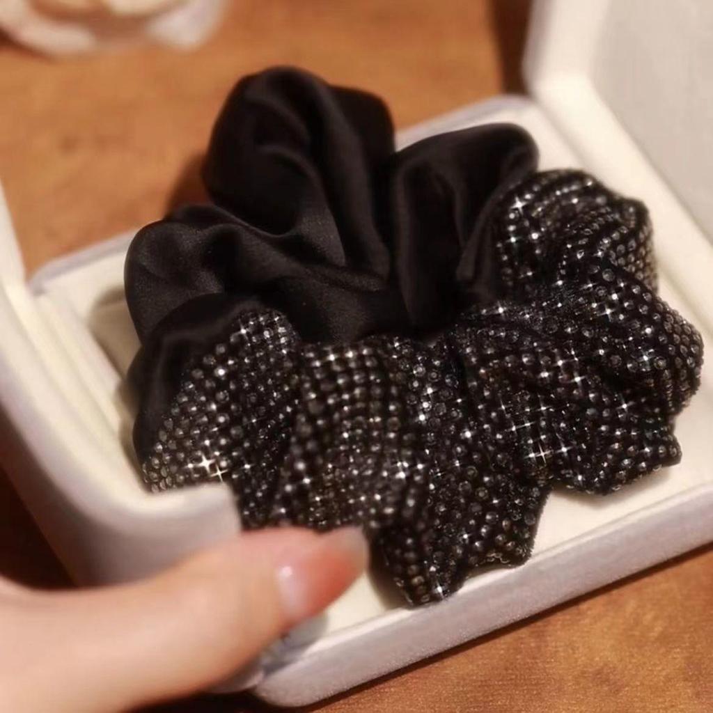 Элегантная сетчатая резинка для волос со сверкающими стразами, высококлассный роскошный аксессуар для волос для женщин, стиль 2025