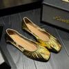 Весна и Осень Новый Стиль Популярные Мягкие Туфли-Роллы Туфли на Плоской Подошве с Мелким Вырезом Балетки Одинарные Туфли Женские Размеры Zapatos Mujer