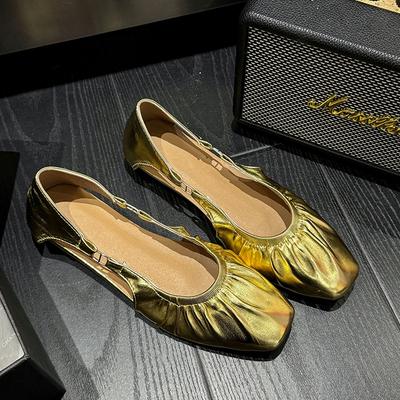 Весна и Осень Новый Стиль Популярные Мягкие Туфли-Роллы Туфли на Плоской Подошве с Мелким Вырезом Балетки Одинарные Туфли Женские Размеры Zapatos Mujer