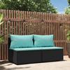 VidaXL Garden Center Sofas and Cushions 2pcs Black Woven Resin, Sofa, Garden Sofa, Sectional Center Sofa, 319802