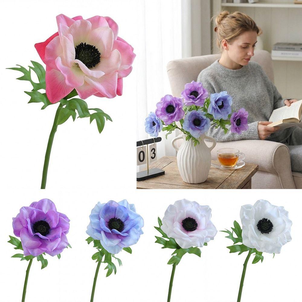 Multicolor Simulation Flower Green Leaves Fake Flower Lifelike Faux Flower Wedding Ornament