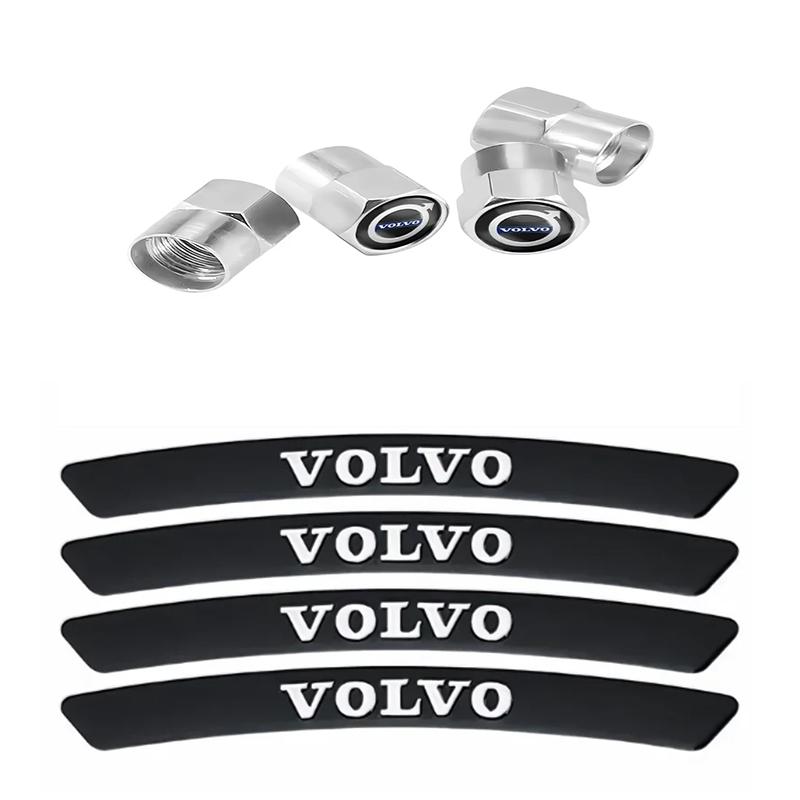 Car Tire Valve Cap Wheel Hub Sticker Tire Rim Decorative Sticker Suitable for Volvo V60 V40 Xc90 Xc40 S60 Xc60 V70 S90 V90 Xc70