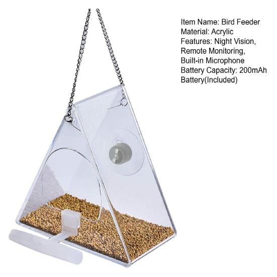 1 компл. Кормушка для птиц с камерой Мониторинг наблюдения за птицами Wi-Fi с поддержкой ночного видения Многопользовательская поддержка Кормушка для птиц На открытом воздухе