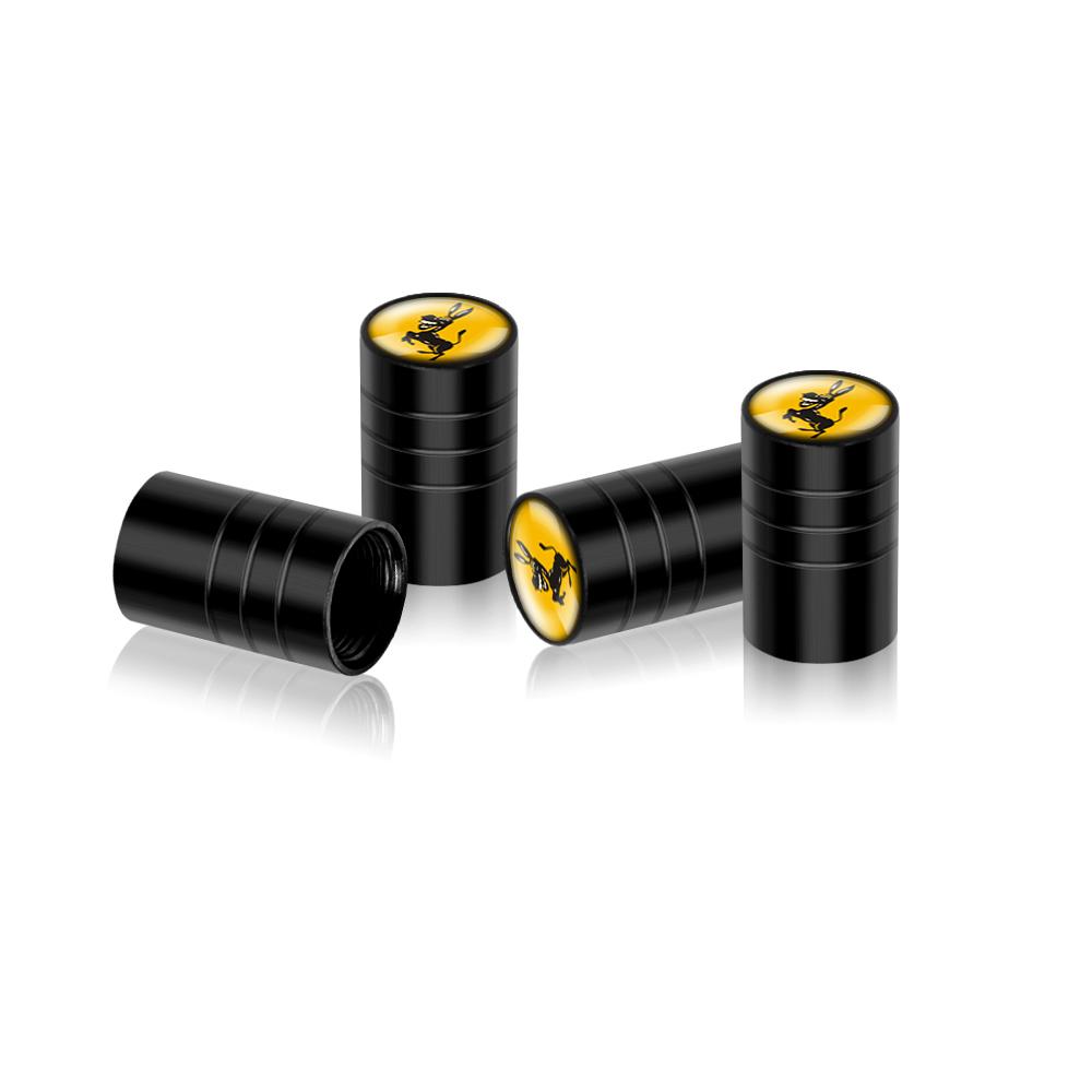 kqsdr10 4Pcs Donkey Emblem Car Styling Valve Caps Wheel Tires Air Valve Stem Protective Cover for Ferrari Auto Modification Accessories