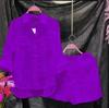 Женский комплект из двух предметов, состоящий из повседневной свободной рубашки с длинным рукавом и воротником и шорт, идеально подходит для весны и лета(Закажите на размер больше)