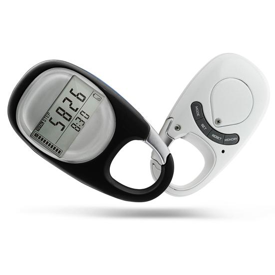 3D счетчик шагов Простой шагомер для ходьбы с карабином Точный трекер шагов