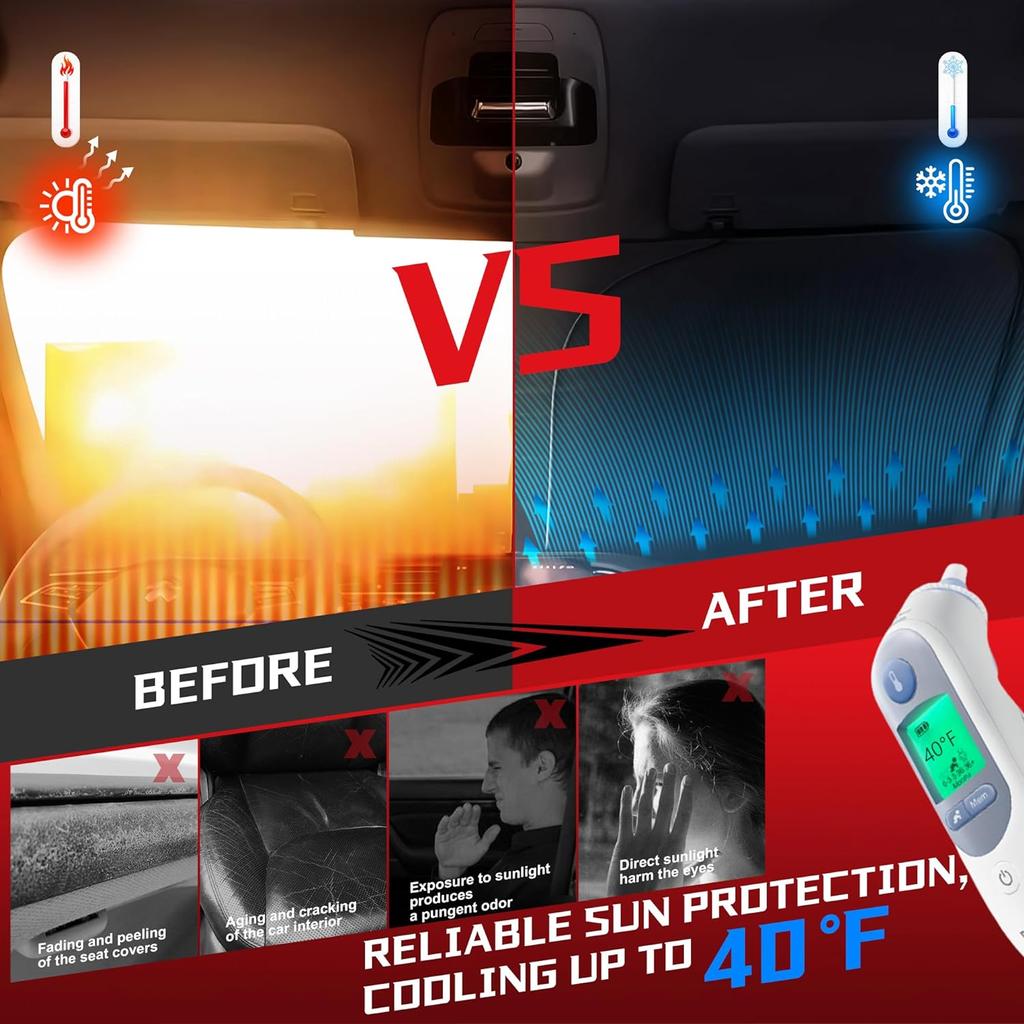 Windshield Visor for Honda Civic 2022 2023 Foldable Visor Suitable for Car Front Window Blocking Uv and Heat Car Interior Protective Cover Customized