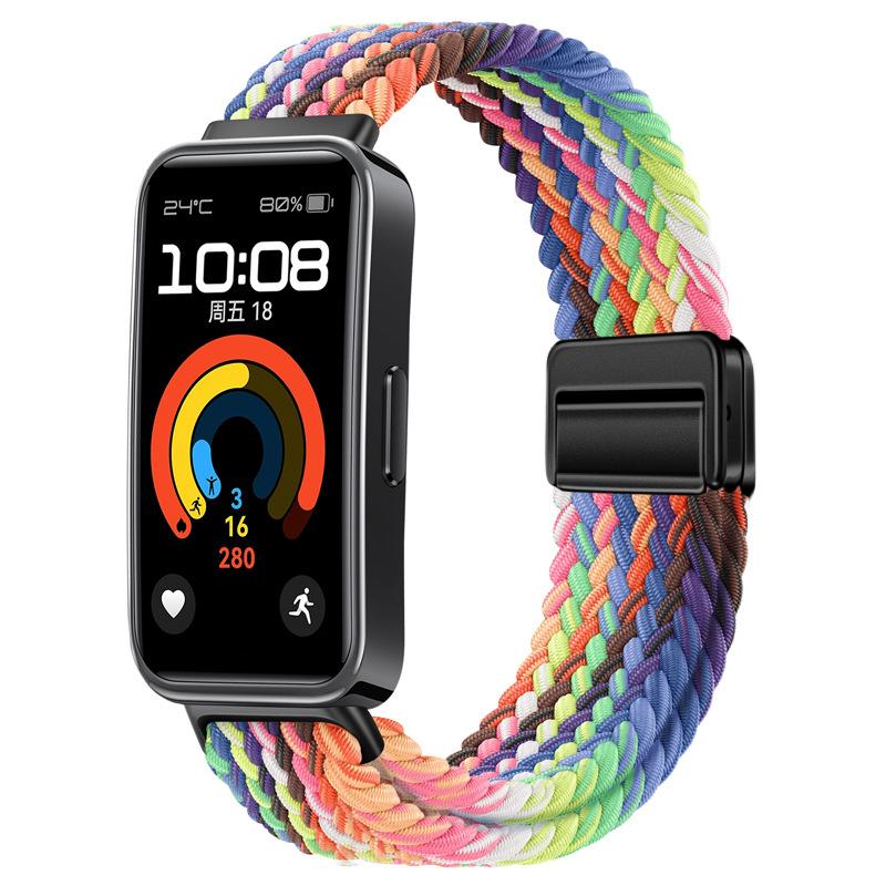 Плетеный нейлоновый ремешок-петля для Huawei Band 10 9 8, регулируемый браслет с магнитной застежкой для Huanwei Band 10/9, аксессуары для браслета