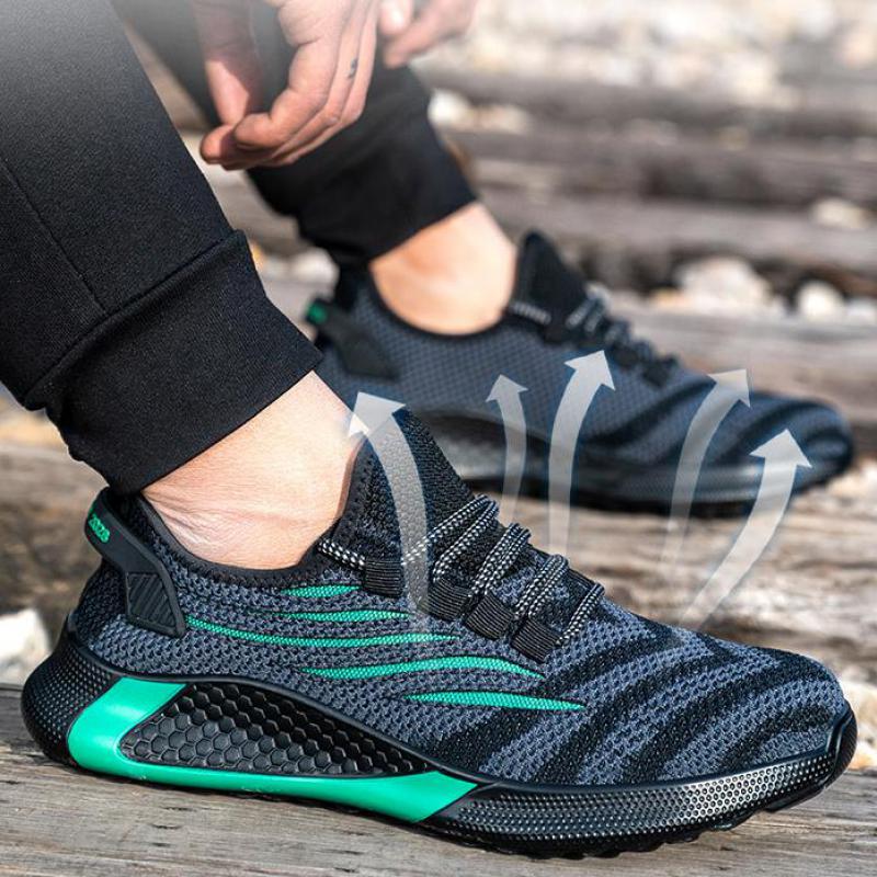 Модная весенняя легкая защитная обувь кроссовки со стальным подноском дышащие рабочие кроссовки для мужчин женщин уличные нескользящие защитные кроссовки