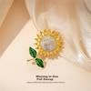 Qlady Sunflower Flower Brooch, Elegant Corsage Pin, Scarf Buckle Badge