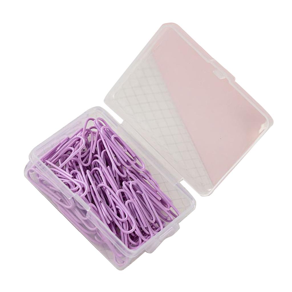 50pcs Paper Clips Small Cute Paper Clips Portable Office School Paper Clips for Scrapbook Decoration Violet