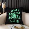 A-Anti Social S-Social Club Наволочка для дома общежития спинки стула короткий плюш двусторонняя печать офиса подушка для дневного сна