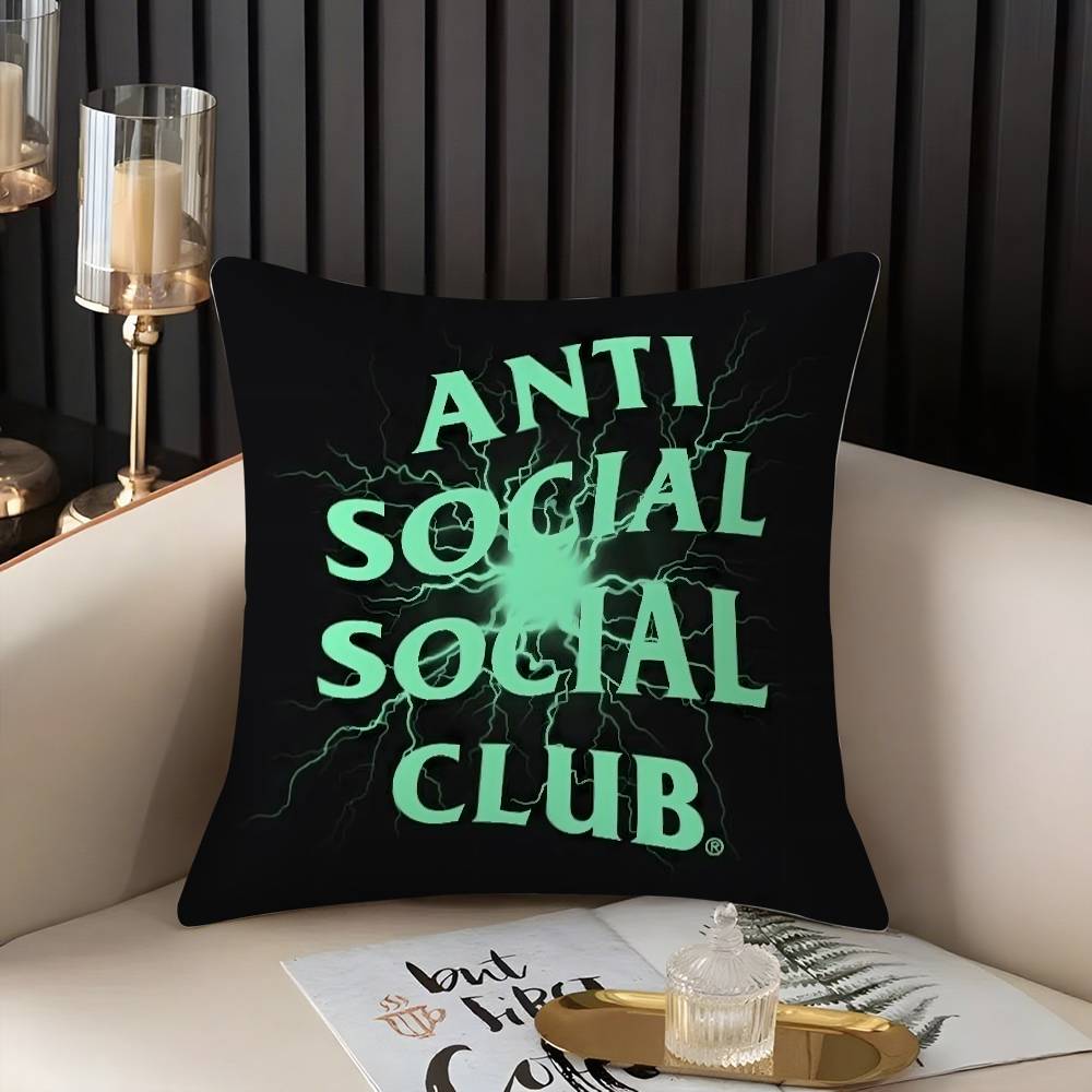 A-Anti Social S-Social Club Наволочка для дома общежития спинки стула короткий плюш двусторонняя печать офиса подушка для дневного сна