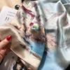 Oil painting blue Venice Hangzhou silk small square scarf high-end gift mulberry silk silk scarf seaside scarf women
