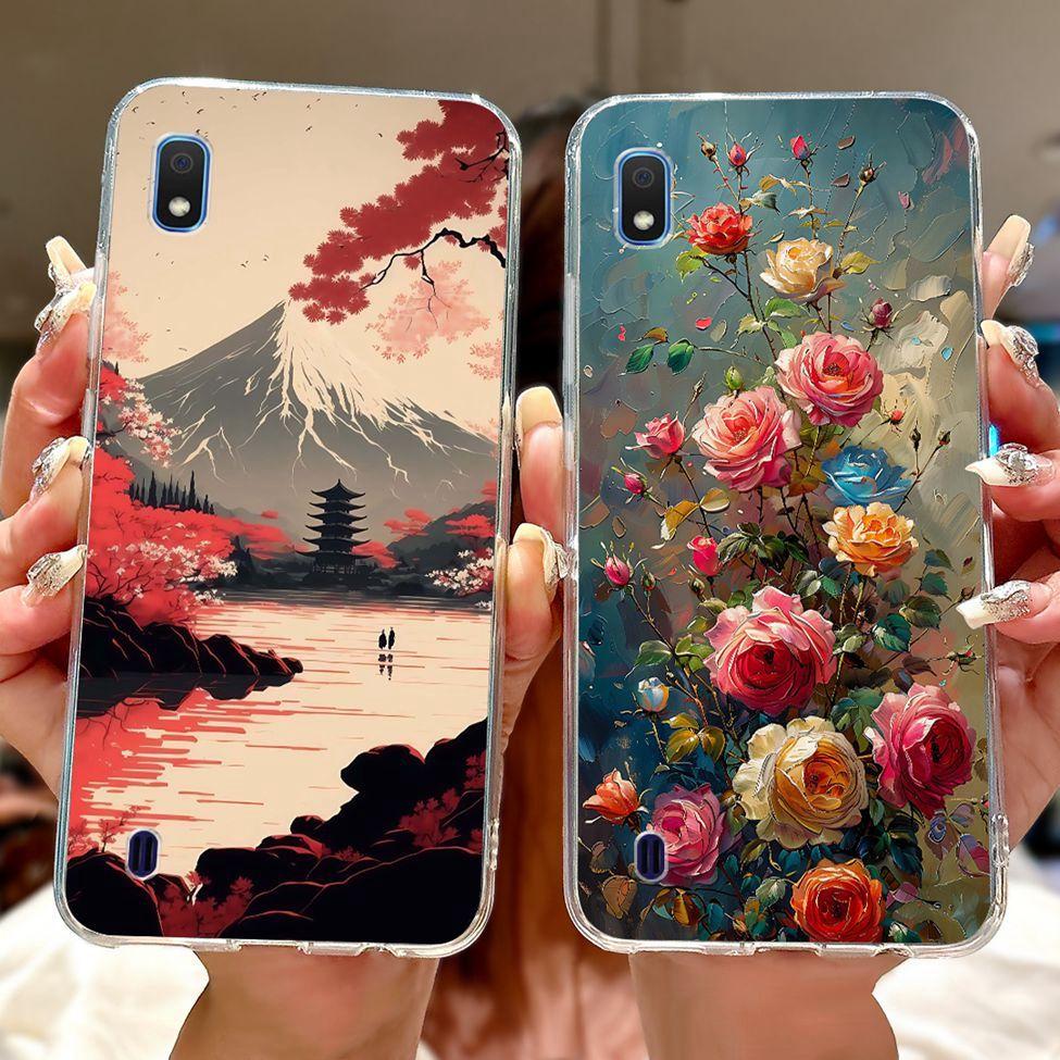 Прозрачный чехол для Samsung A10 SM-A105F Милые модные цветы Нарисованная задняя крышка Для телефона Samsung Galaxy A10 A105G A105M A105FN
