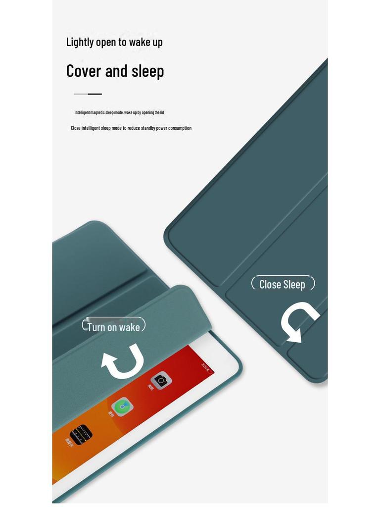 Triple-Fold Solid Color iPad Protective Cover for Pro 11/Air 4 & 5/iPad 10th Gen 10.9 inch/Mini 6/10.2 Inch