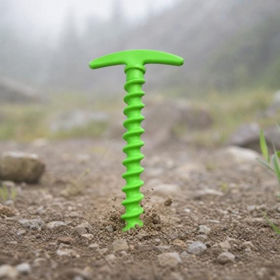 10Pcs Plastic Screw-in Tent Stake, Heavy Duty T-shaped Canopy Tent Peg, Windproof Spiral Ground Stake for Outdoor Camping Hiking Garden