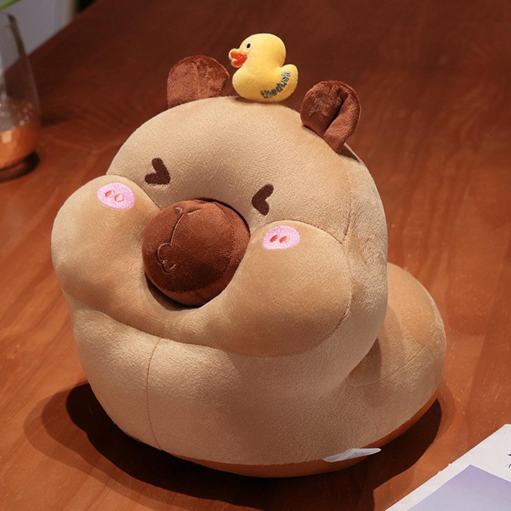 Face Down Capybara Table Rest Pillow Circular Capybara Plush Pillow Capybara Nap Pillow  School