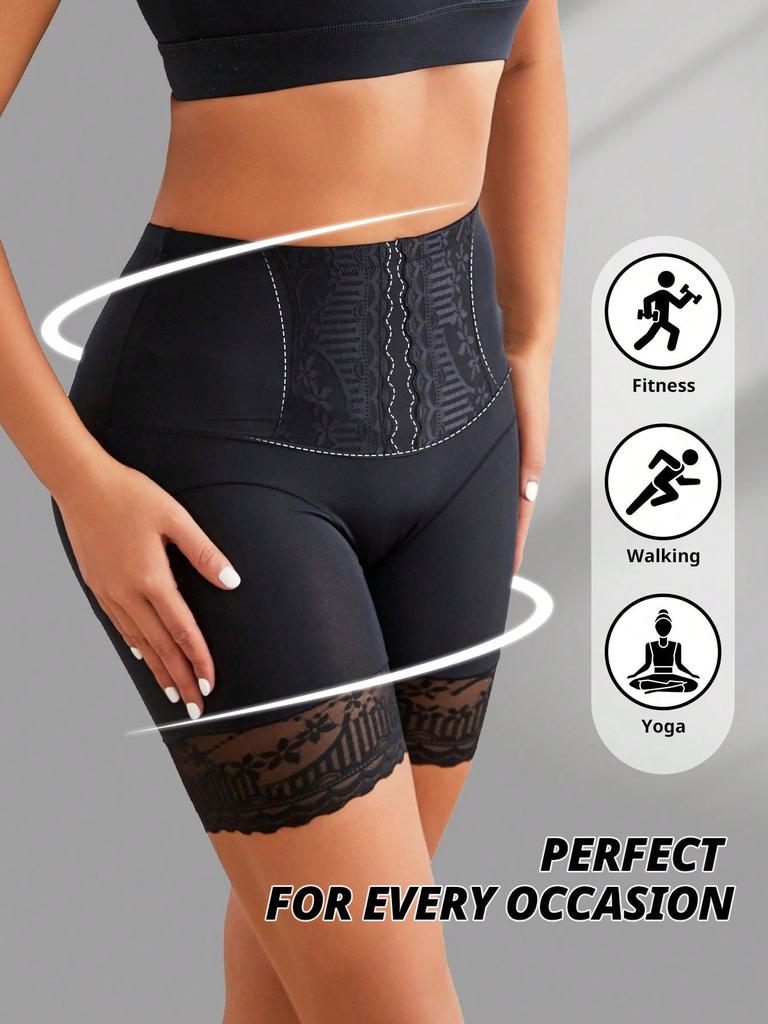 Women High Rise Tummy Control Safety Shorts Lace Boyshorts Shapewear Panties Shaping Underwear Body Shaper Boxer Briefs