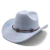 Ethnic Style Suede Western Cowboy Hat Woolen Jazz Top Hat Men And Women'S Ethnic Style Autumn And Winter Felt Hat Big Eaves Hat