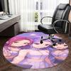 Kpop Girls Chair mat Round Rug-Office carpet, Machine Washable, Non-slip, Suitable for Living Rooms, Bedrooms, Entryways, and Holiday-themed