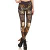 Women Steampunk Retro Leggings Comic Cosplay Print Gothic Strerchy Skinny Pants
