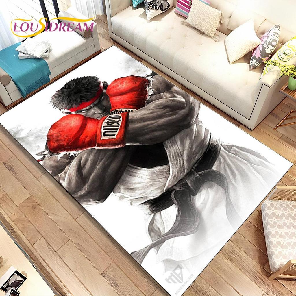 Коврик Street Fighter в стиле ретро, ​​коврик для геймера, коврик для гостиной, спальни, диван, коврик для украшения, детский нескользящий напольный коврик
