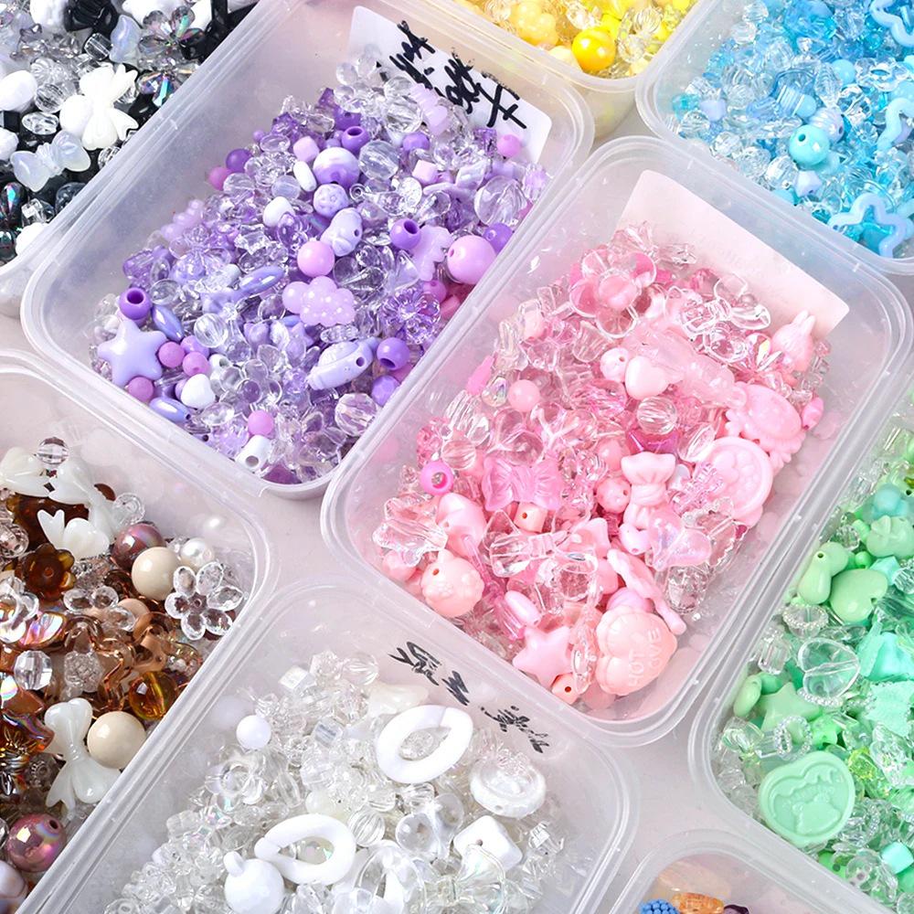 50g Assorted Acrylic Beads: DIY Jewelry & Phone Chain Hair Accessories Kit