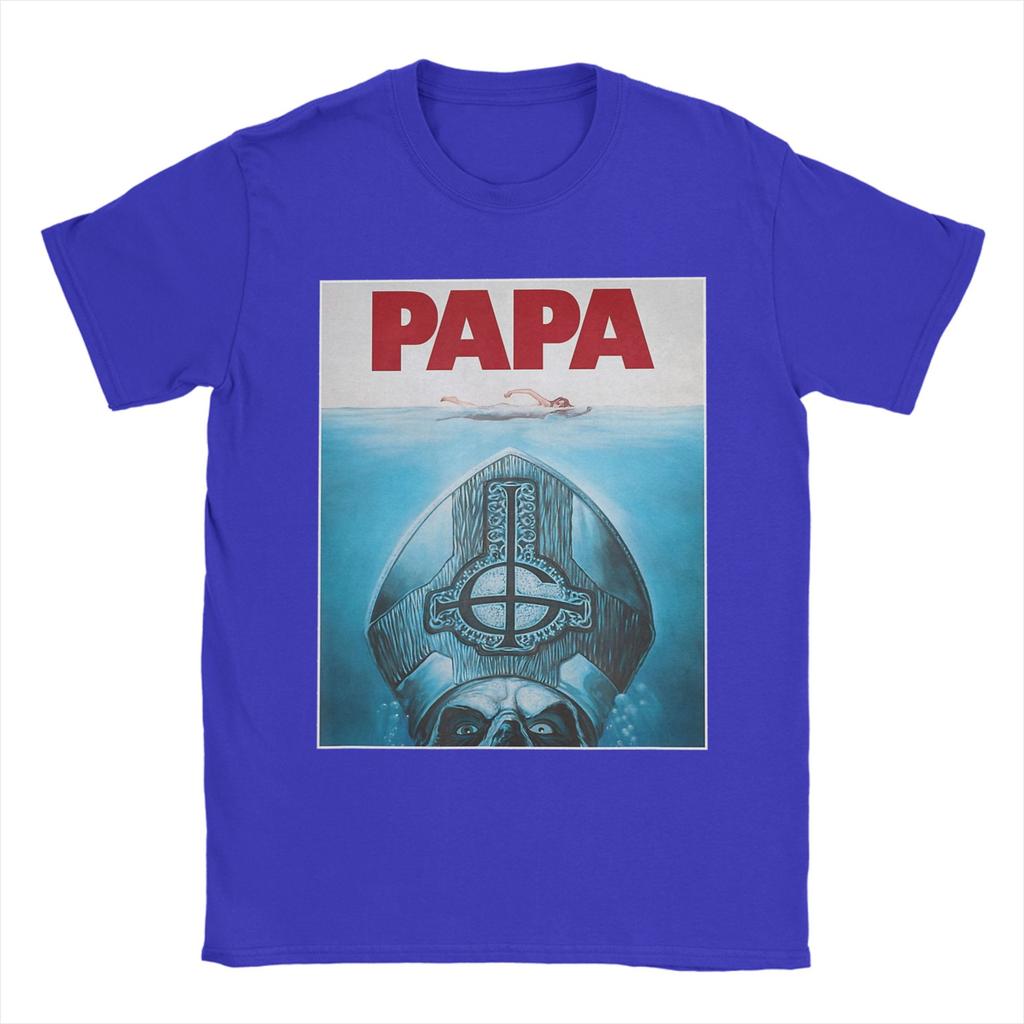 Футболка с плакатом группы Ghost Papa для мужчин Уникальная футболка 100% хлопок С круглым вырезом Короткий рукав Классическая одежда