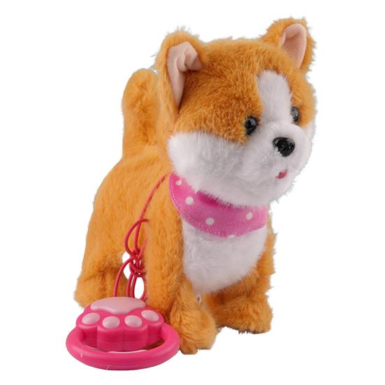 Interactive Walking Plush Puppy Toy with Touch Sensing Tongue Licking Motion Lifelike Sounds Electric Dog Plushie with Leash Simulation Stuffed