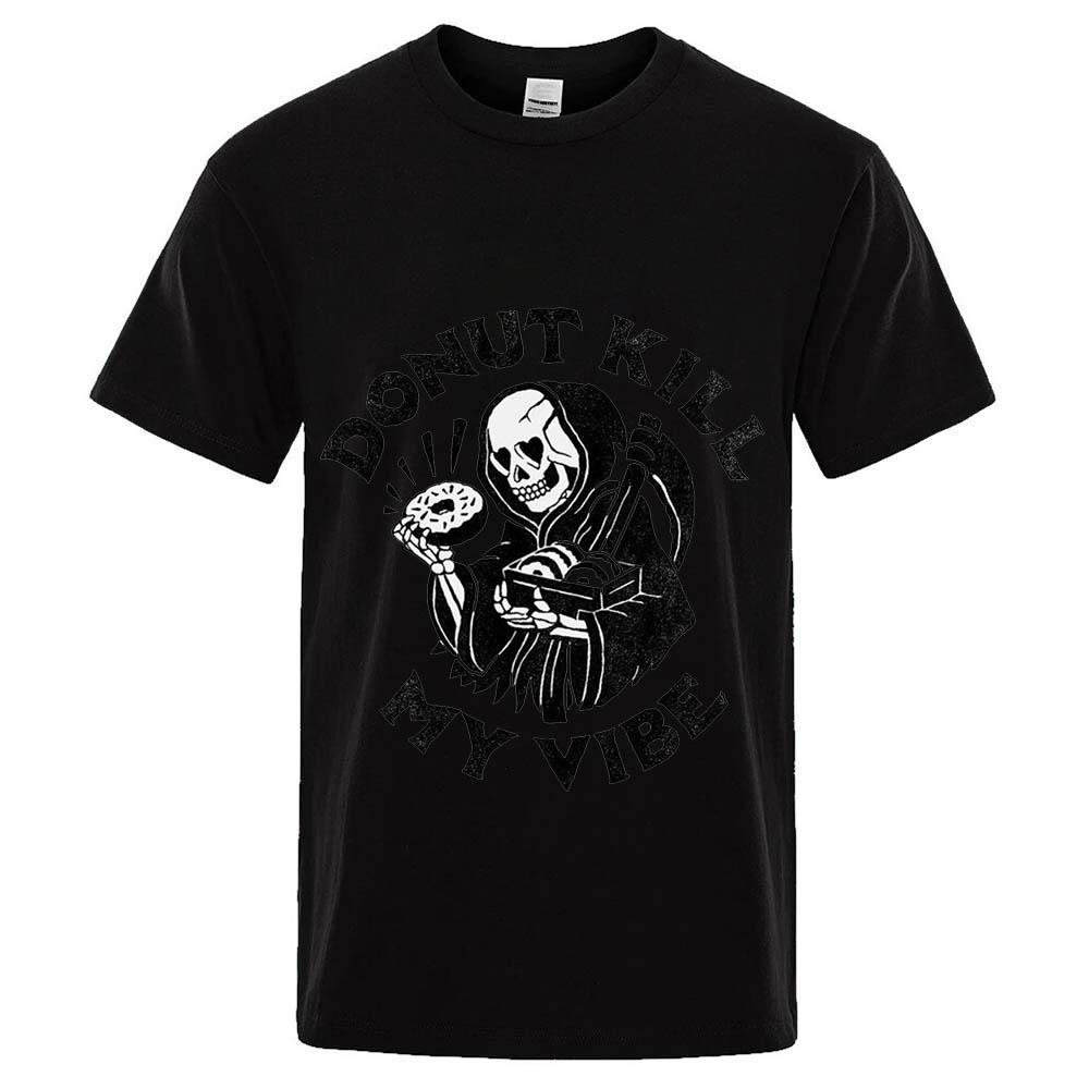 Футболка с изображением черепа на Хэллоуин, мужская повседневная футболка свободного покроя с короткими рукавами, мужская футболка в стиле хип-хоп, удобная верхняя часть b