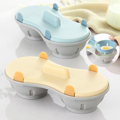 Устройство для приготовления двойных яиц в микроволновой печи с крышкой Съемная сливная корзина Термостойкий пищевой ПП Яйцеварка-пашот Пароварка Кухонный гаджет