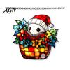 Snowman Pattern Hanging Cute Pink Acrylic Decor, Christmas Cartoon Holiday Gift for Friends Ornaments, Weatherproof Window Door Garden Decoration,