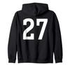 Number Twenty Seven #27 Sports Team Uniform Birthday 27 Zip Hoodie