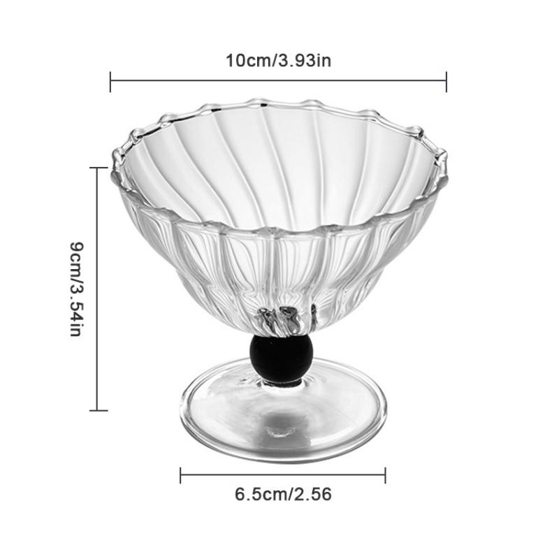 Полосатая стеклянная чашка для мороженого, высокая чашка для ликера, шампанского, вина, сока