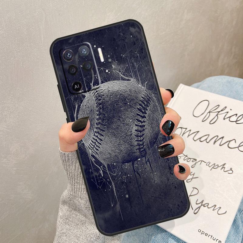 Кейс для телефона в виде бейсбольного мяча для Oppo A57 A17 A77 A18 A38 A58 A78 A98 A74 A54 A94 A80 A60 A40 A96 A76 A16 A15 A5 Pro