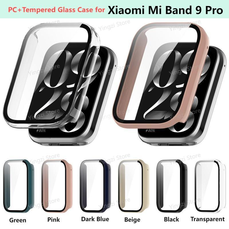 Чехол для ПК + закаленное стекло для смарт-часов Xiaomi Mi band 9 Pro, ремешок, бампер, защита экрана для Xiaomi Mi band9 Pro