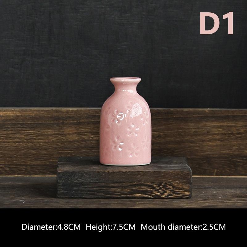 Мини-керамическая ваза для цветов, вазы для гидропоники в стиле скандинавского стиля, креативный декор комнаты, цветочные горшки для бутылок, настольные украшения, красочная ваза