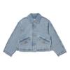 Levis Потертая джинсовая куртка с одним пуговицей спереди, двойным карманом и воротником, женская куртка, светло-индиго A4449-0002