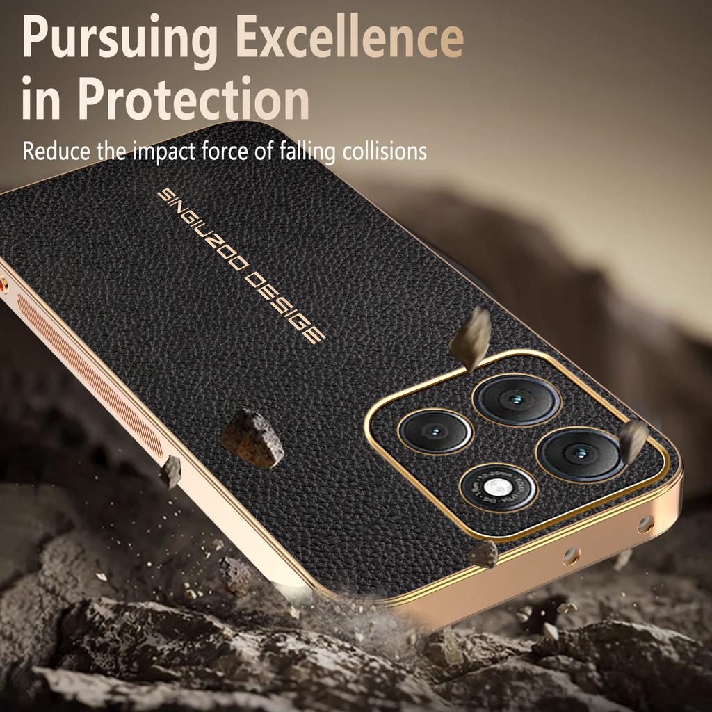 For Motorola Moto G86 Power 5G Case Anti Scratch Litchi Texture TPU Leather PU Phone Back Cover