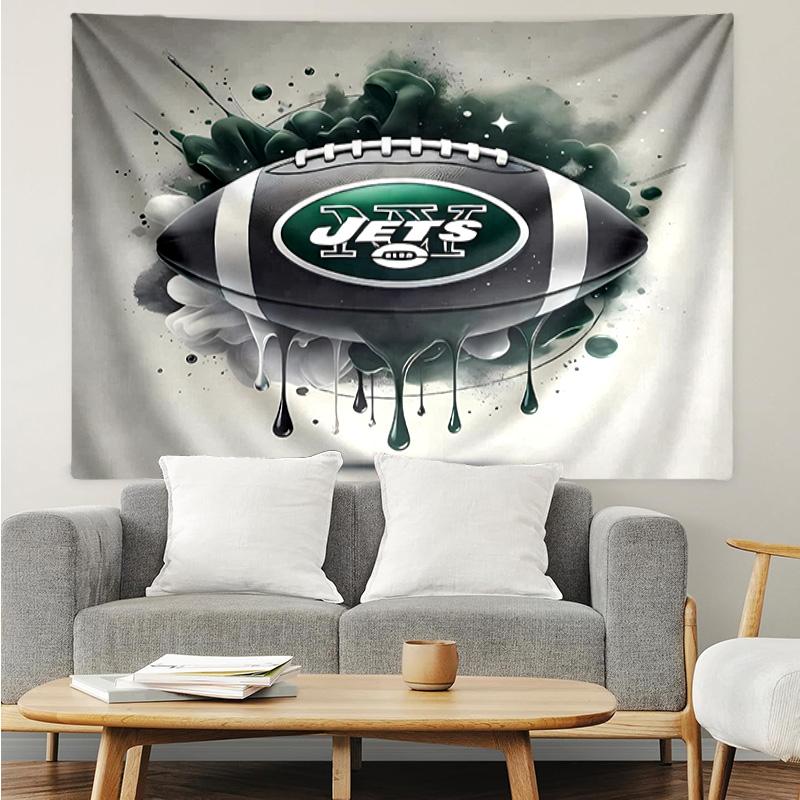 New York Jets logo Tapestry for Bedroom Aesthetic Classroom Tapestries Wall Hanging for Living Room Dorm Office,Ideal Creative Gift